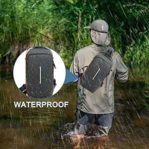 NEW! Waterproof Shoulder/Crossbody/Sling Bag w/USB and Padded Strap